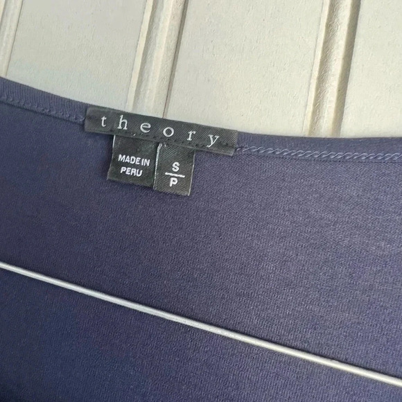 Theory Size S Blue Anora Encase Bodycon Ruched 3/4 Sleeve Mini Dress - Picture 2 of 4